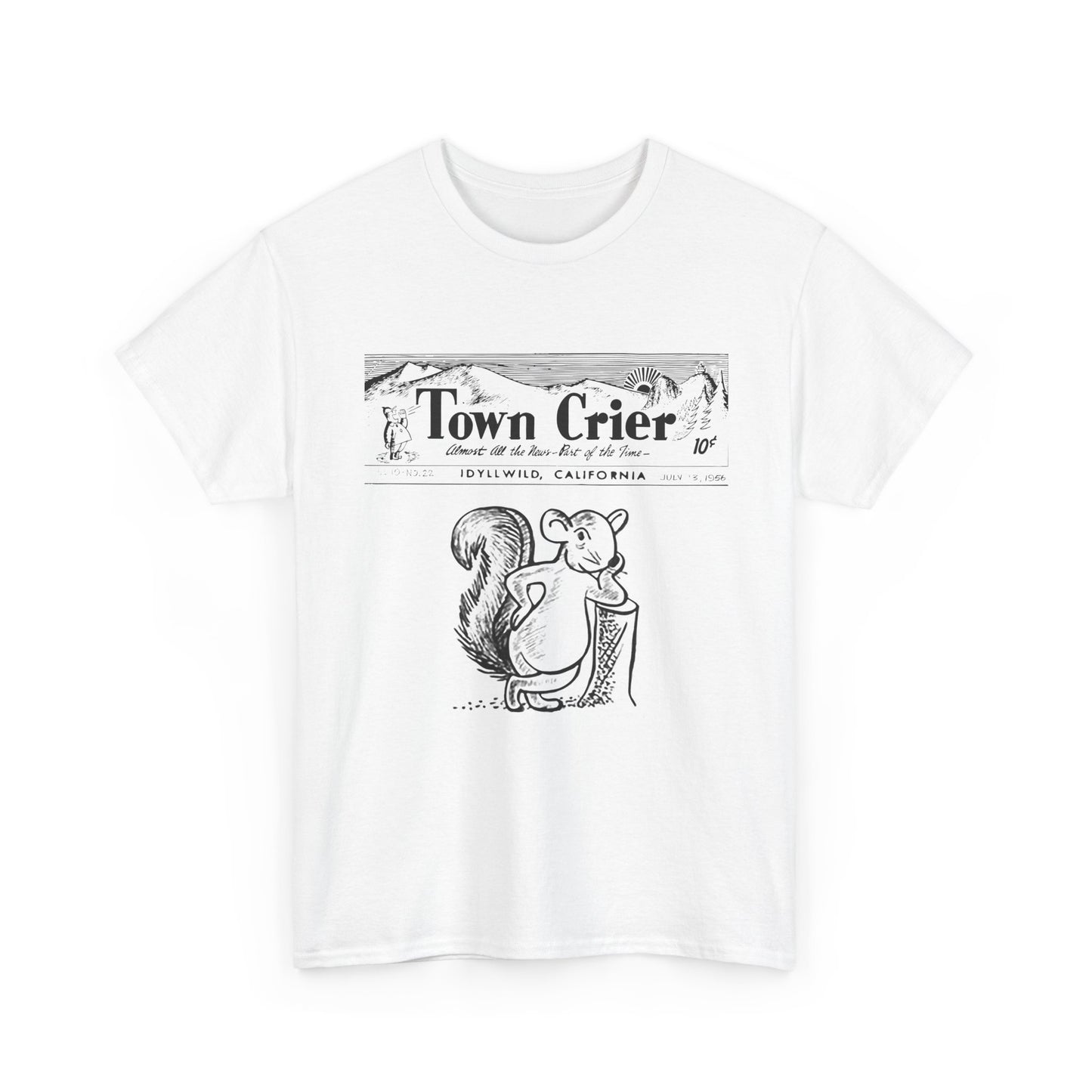 Town Crier Squirrel Tee | Vintage Newspaper Illustration T-Shirt