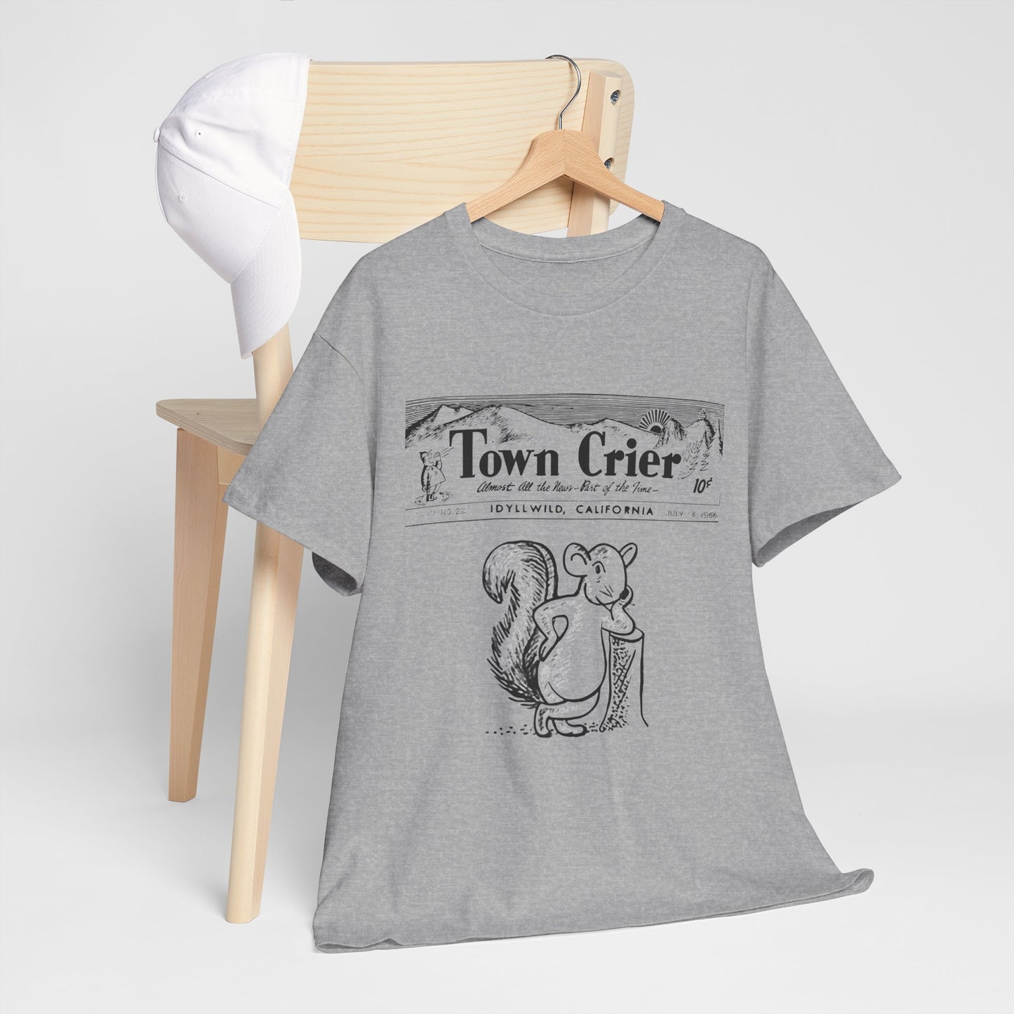 Town Crier Squirrel Tee | Vintage Newspaper Illustration T-Shirt