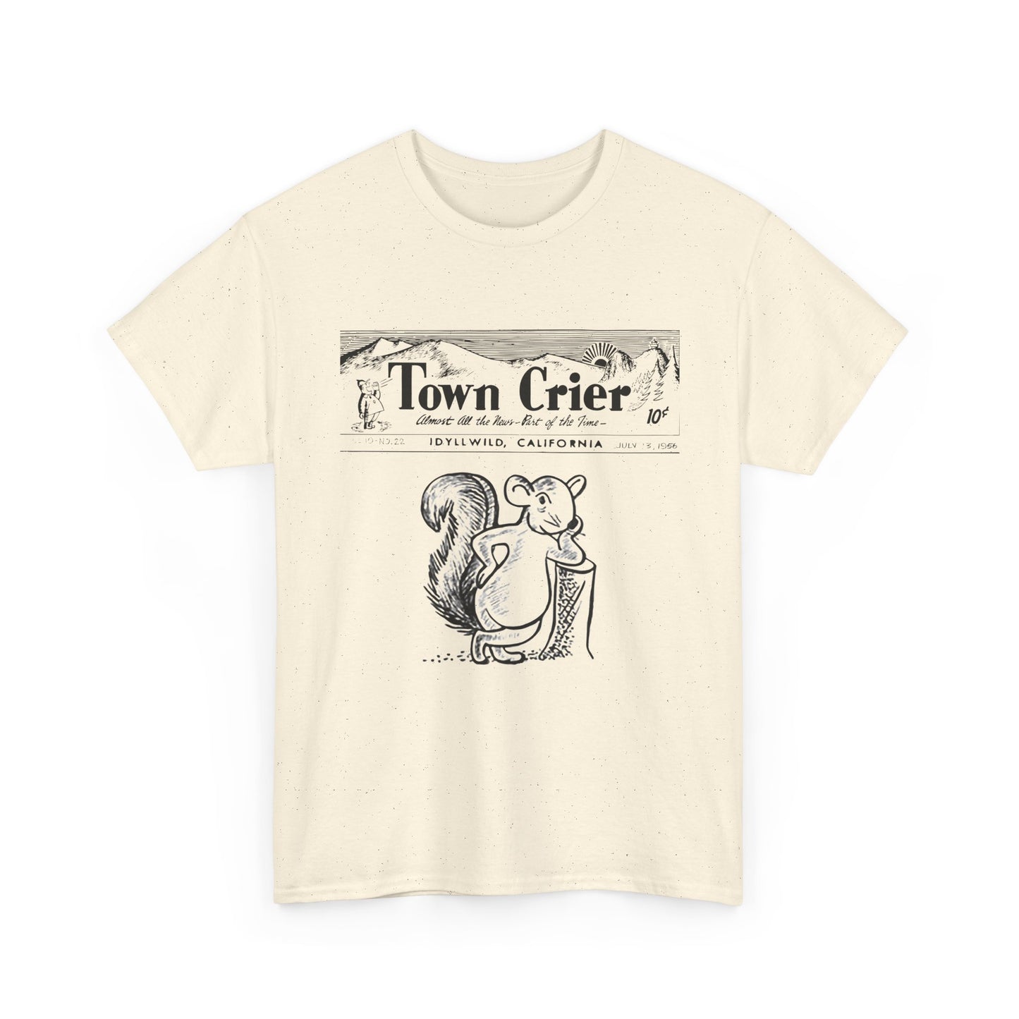 Town Crier Squirrel Tee | Vintage Newspaper Illustration T-Shirt