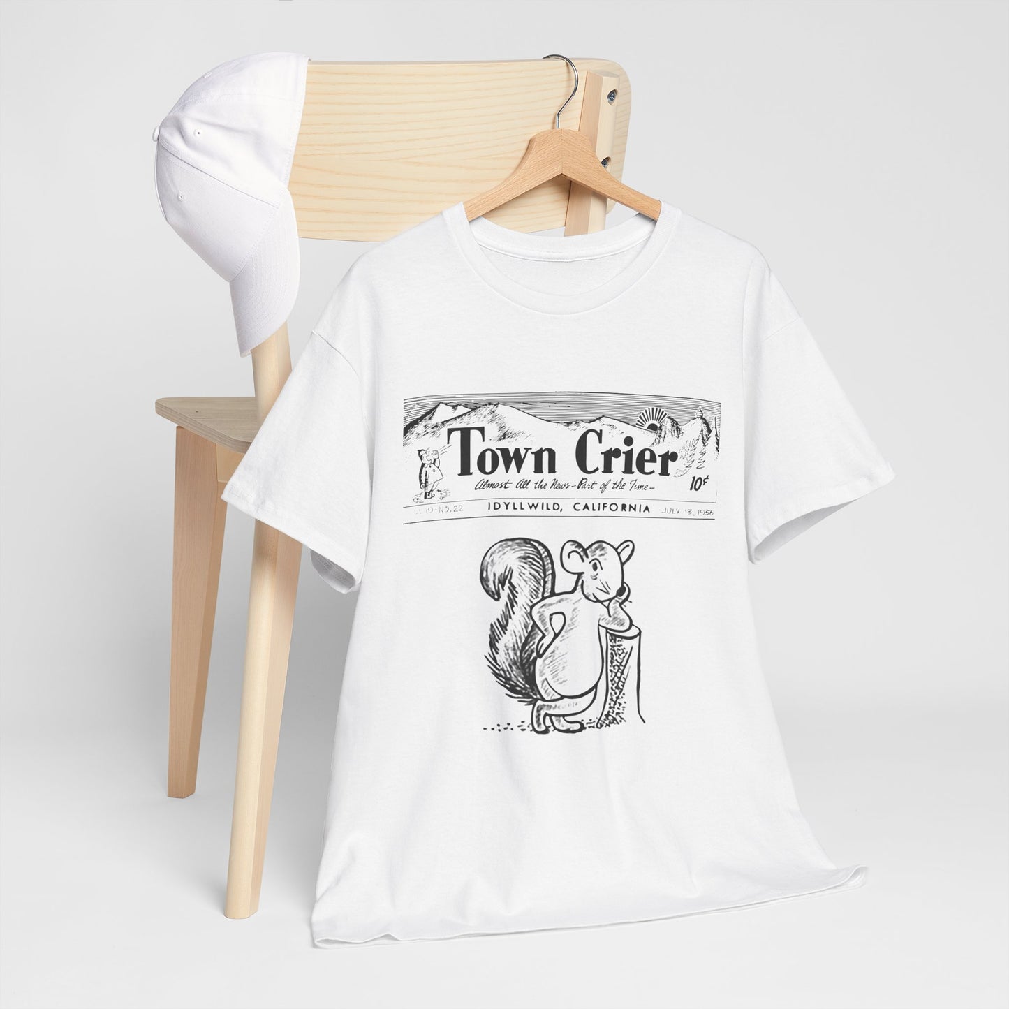 Town Crier Squirrel Tee | Vintage Newspaper Illustration T-Shirt