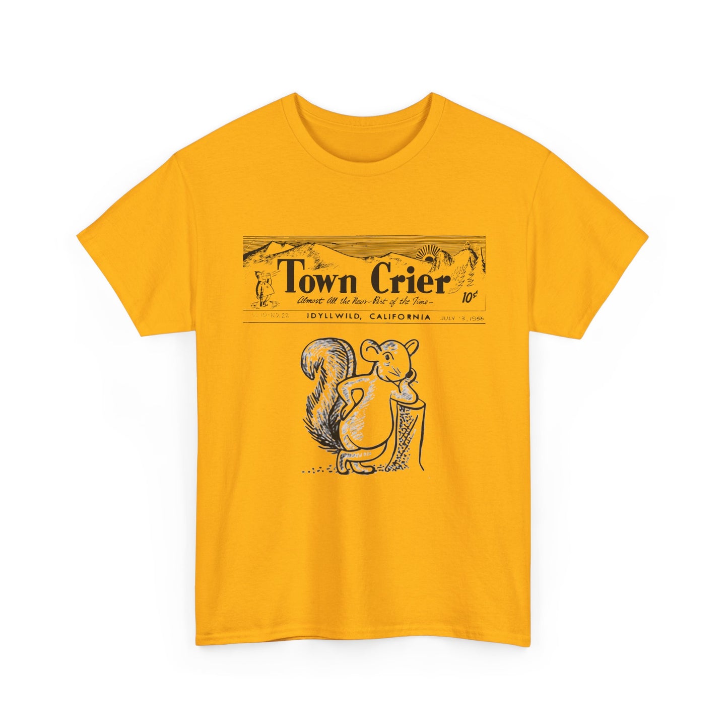 Town Crier Squirrel Tee | Vintage Newspaper Illustration T-Shirt