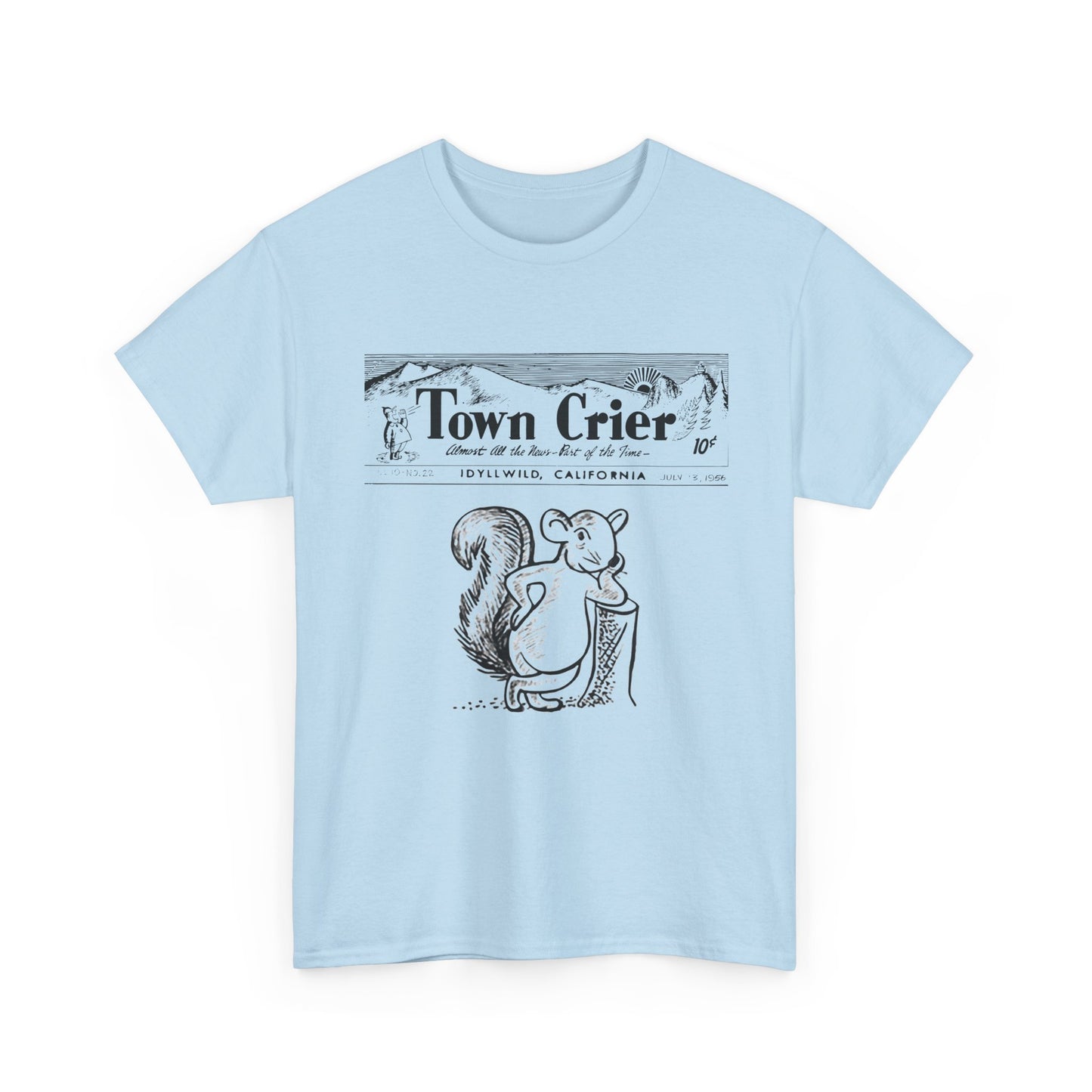 Town Crier Squirrel Tee | Vintage Newspaper Illustration T-Shirt