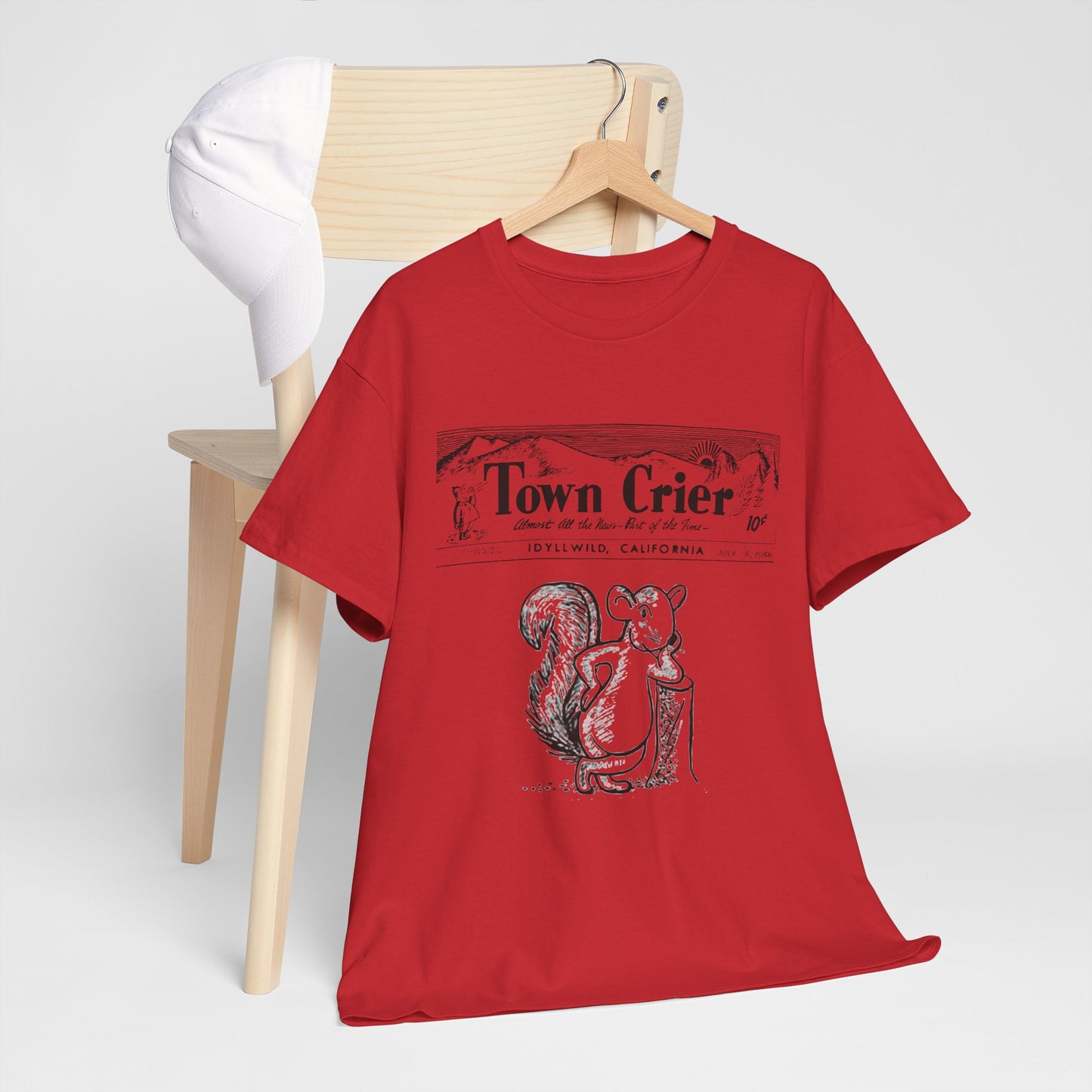 Town Crier Squirrel Tee | Vintage Newspaper Illustration T-Shirt