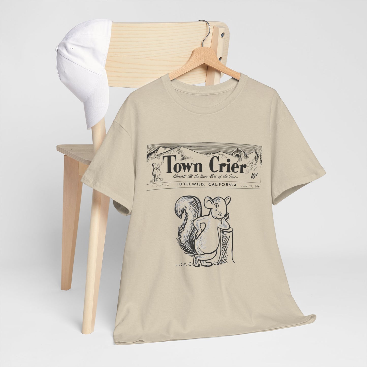 Town Crier Squirrel Tee | Vintage Newspaper Illustration T-Shirt