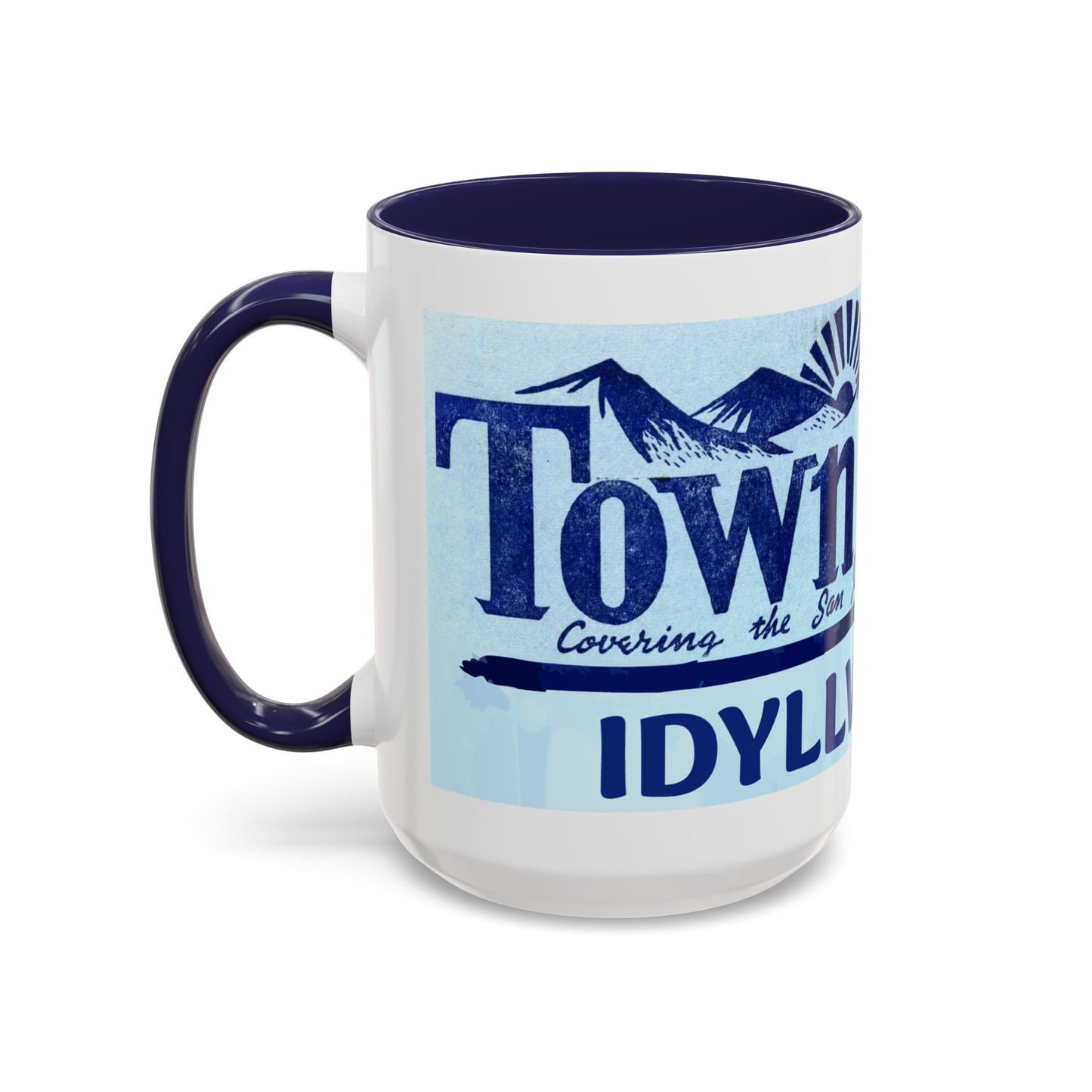 Town Crier logo Mug /Idyllwild CA accent coffee mug