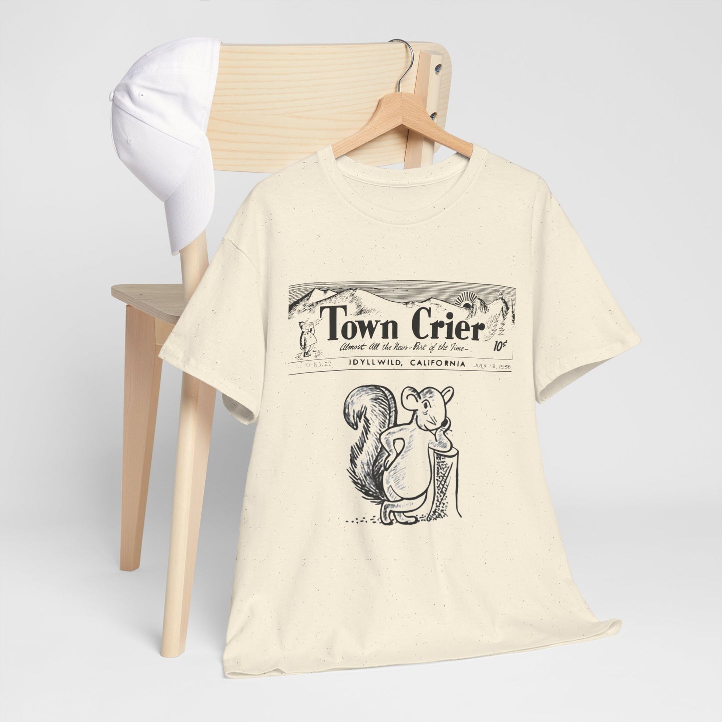 Town Crier Squirrel Tee | Vintage Newspaper Illustration T-Shirt