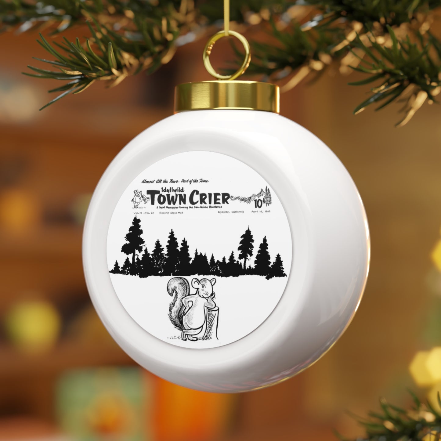 Christmas Ball Ornament — Festive Poinsettia & Woodland Scene Holiday Ornament