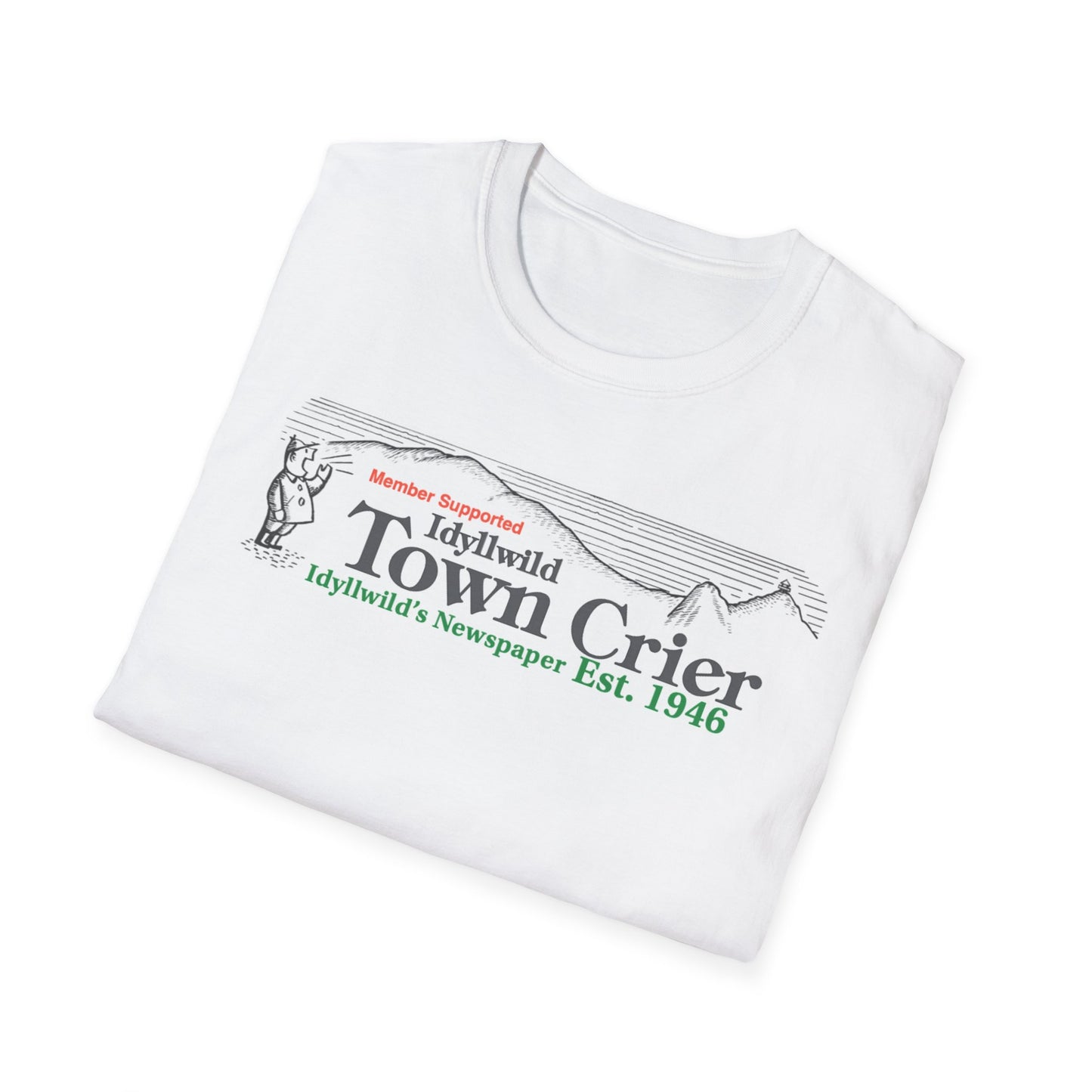 Town Crier Newspaper Logo T‑Shirt — Idyllwild Town Crier Est. 1946