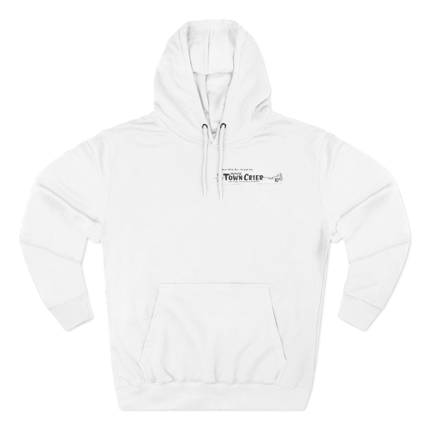 Town Crier Squirrel Hoodie — Vintage Newspaper Style Fleece Pullover