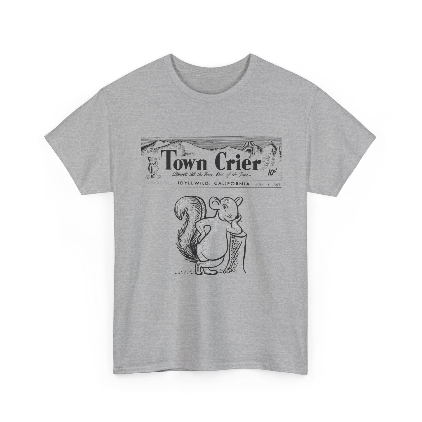 Town Crier Squirrel Tee | Vintage Newspaper Illustration T-Shirt