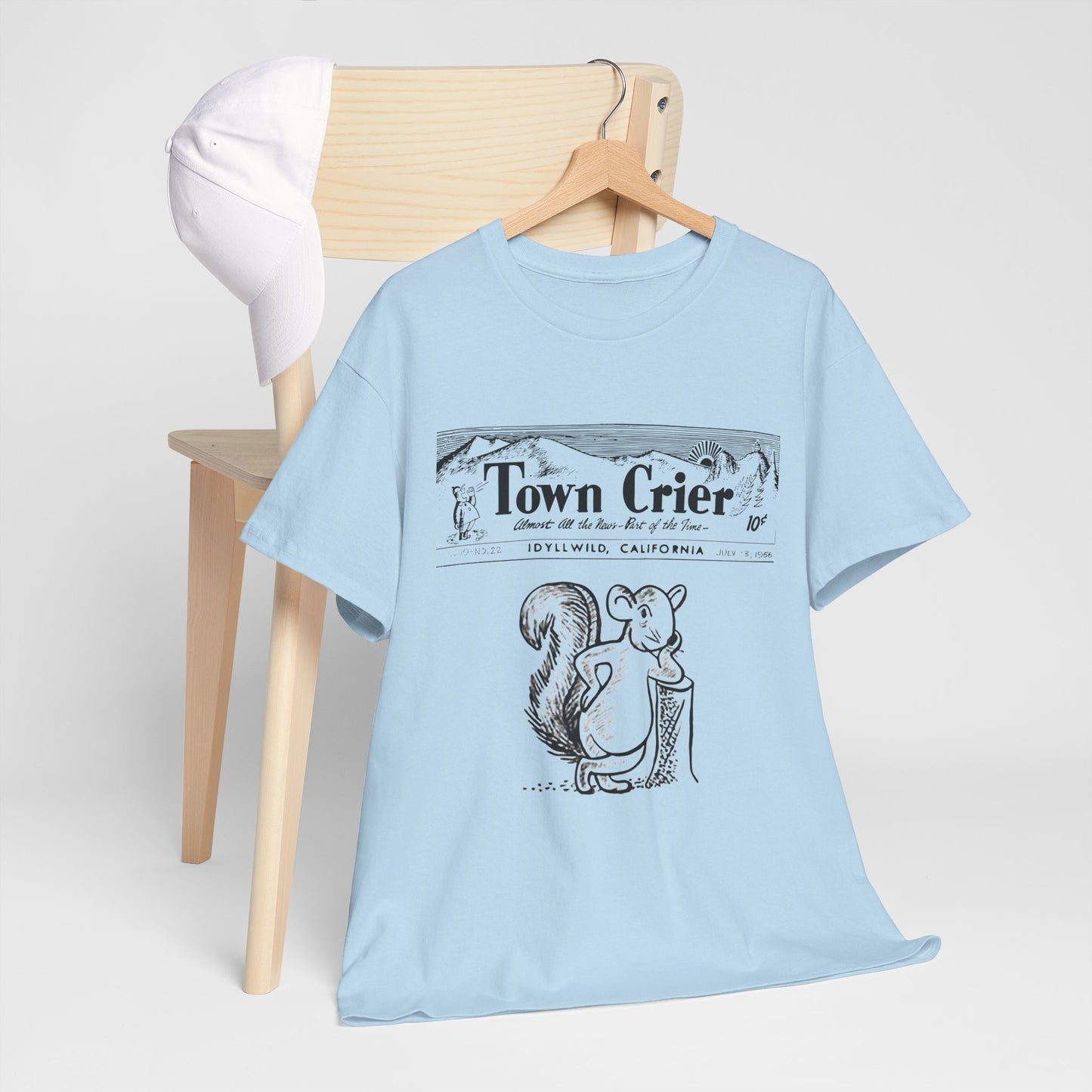 Town Crier Squirrel Tee | Vintage Newspaper Illustration T-Shirt
