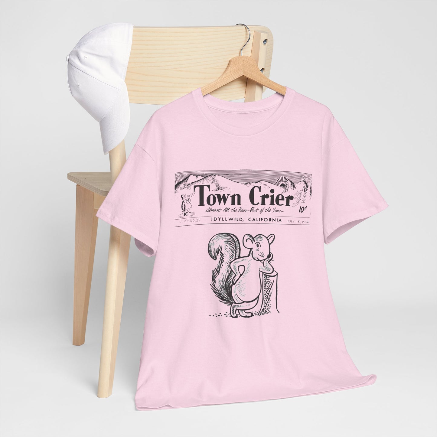 Town Crier Squirrel Tee | Vintage Newspaper Illustration T-Shirt