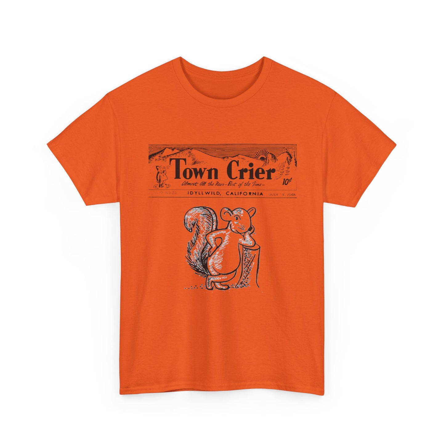 Town Crier Squirrel Tee | Vintage Newspaper Illustration T-Shirt