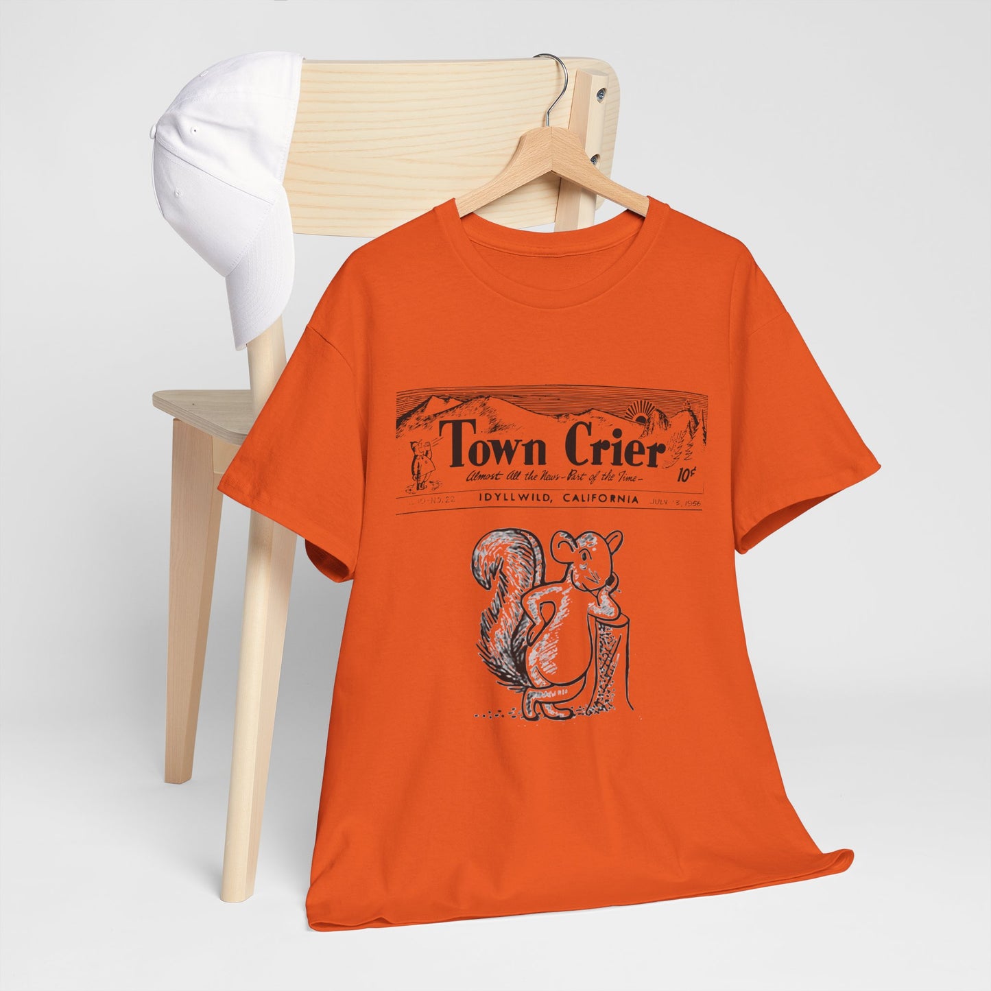 Town Crier Squirrel Tee | Vintage Newspaper Illustration T-Shirt