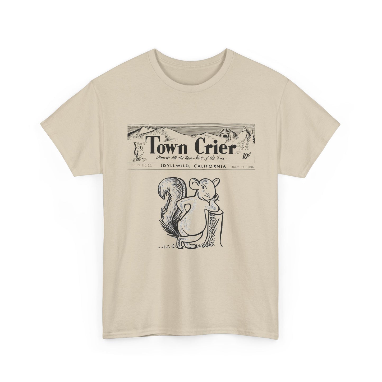 Town Crier Squirrel Tee | Vintage Newspaper Illustration T-Shirt