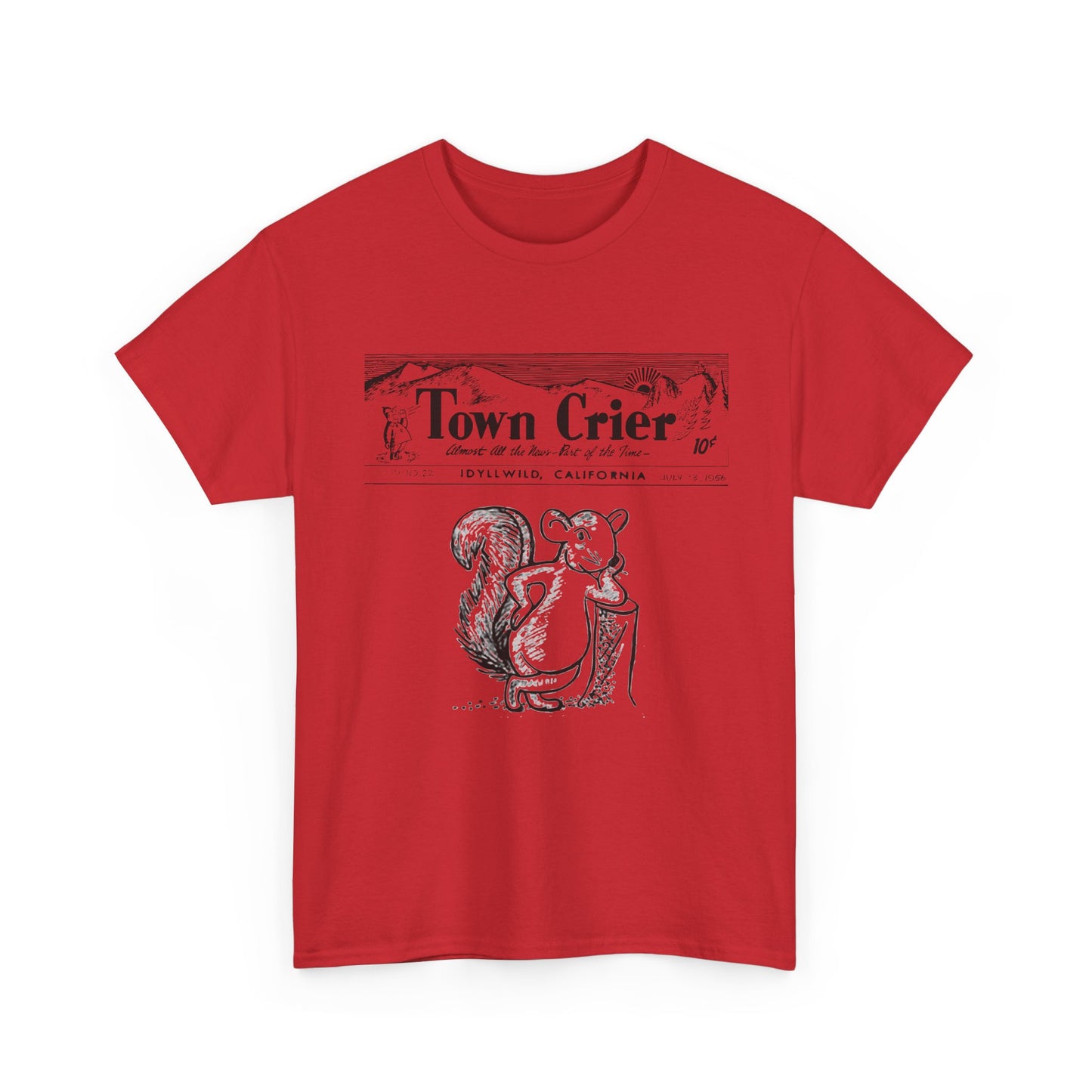 Town Crier Squirrel Tee | Vintage Newspaper Illustration T-Shirt