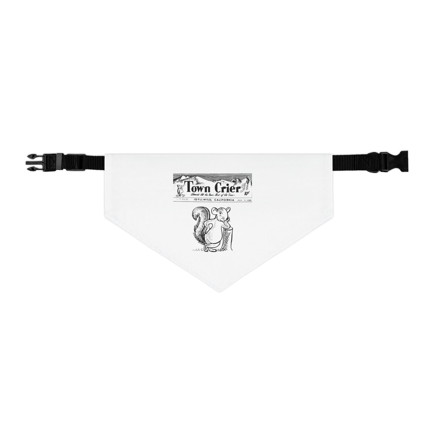 Pet Bandana Collar - "Town Crier" Vintage Squirrel Design, Adjustable Dog & Cat Accessory