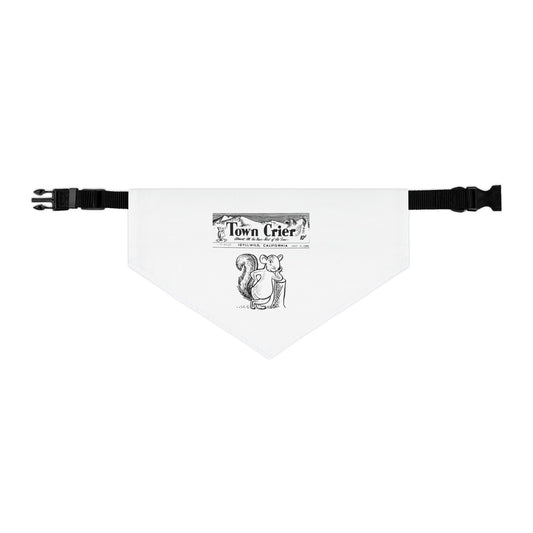 Pet Bandana Collar - "Town Crier" Vintage Squirrel Design, Adjustable Dog & Cat Accessory